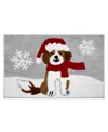 Avanti Puppy Santa Polyester Bath Rug, 20" X 32" In Multi