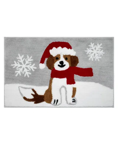 Avanti Puppy Santa Polyester Bath Rug, 20" X 32" In Multi