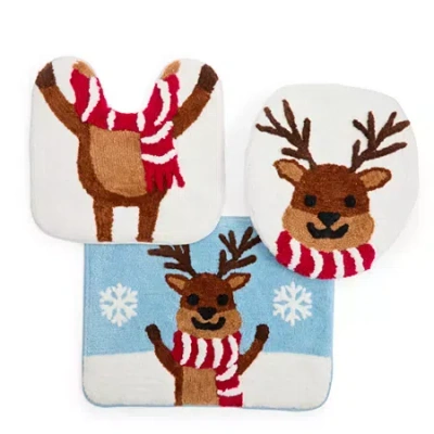Avanti Reindeer 3-pc. Bath Rug Set In White