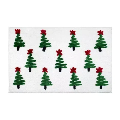 Avanti Ribbon Tree Bath Rug In White