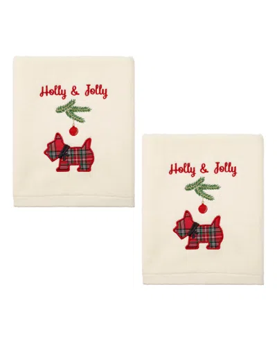 Avanti Scottie Cotton Hand Towel Set, 28" X 16" In Ivory
