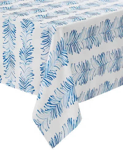 Avanti Seagrass Stripe Water-resistant Indoor And Outdoor Tablecloth, 60" X 102" Rectangle In Blue