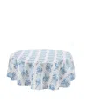 Avanti Seagrass Stripe Water-resistant Indoor And Outdoor Tablecloth, 70" Round In Blue