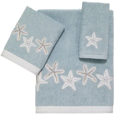 Avanti Sequin Shell Bath Towels In Blue