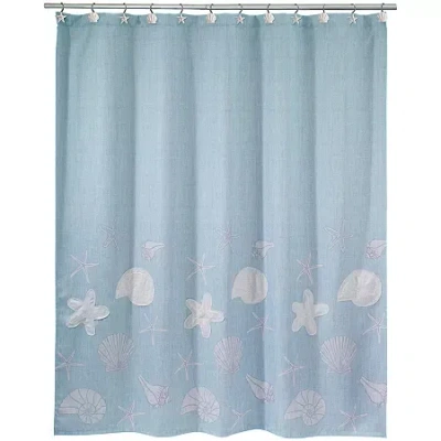 Avanti Sequin Shell Shower Curtain In Green