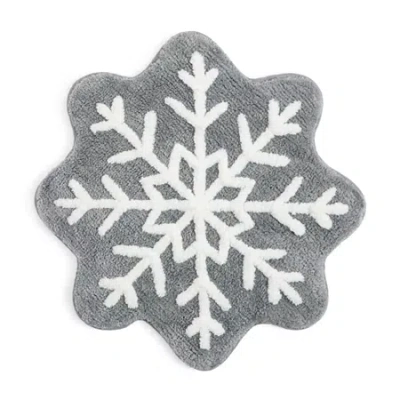 Avanti Snowflake Bath Rug In Gray