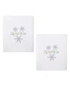 Avanti Snowflake Cotton Hand Towel Set, 28" X 16" In White