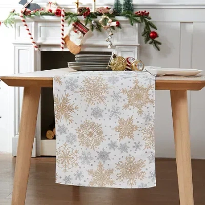 Avanti Snowflakes Table Runner In White