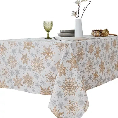 Avanti Snowflakes Tablecloth In White