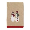 Avanti Snowman Gathering Embellished Hand Towel In Sand
