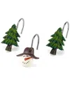 Avanti Snowman Gathering Holiday 12-pc. Shower Curtain Hooks In Multi