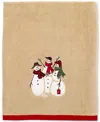 Avanti Snowman Gathering Holiday Cotton Bath Towel, 27" X 50" In Brown