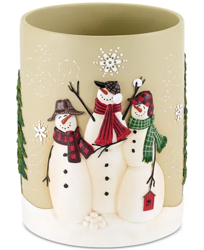 Avanti Snowman Gathering Holiday Resin Wastebasket In Multi