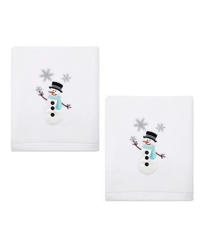 Avanti Snowman Hand Towel Set, 28" X 16" In White