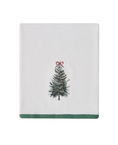 Avanti Snowy Pines Cotton Bath Towel, 50" X 27" In White