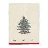 Avanti Spode Christmas Tree Embroidered Holiday Bath And Hand Towel In White