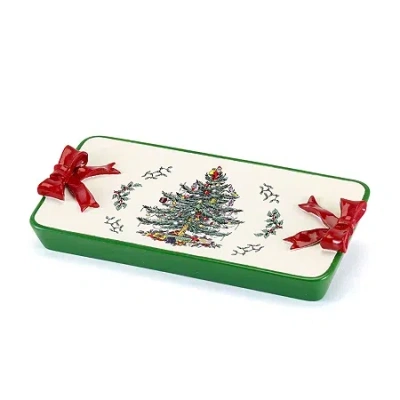 Avanti Spode Christmas Tree Vanity Tray In Red