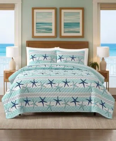 Avanti Starfish Stripe Reversible Quilt Sets In Multi