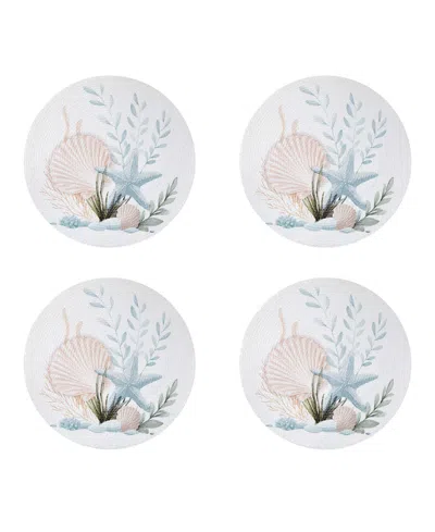 Avanti Starfish Woven Braided Round Placemats, Set Of 4 In Multi