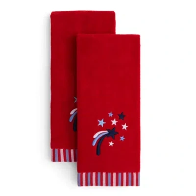 Avanti Stars 2 Pack Hand Towel In Red