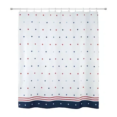 Avanti Stars Shower Curtain In White