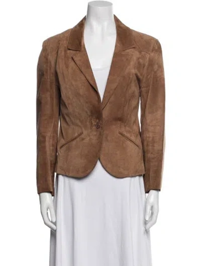 Pre-owned Avanti Suede Blazer In Brown