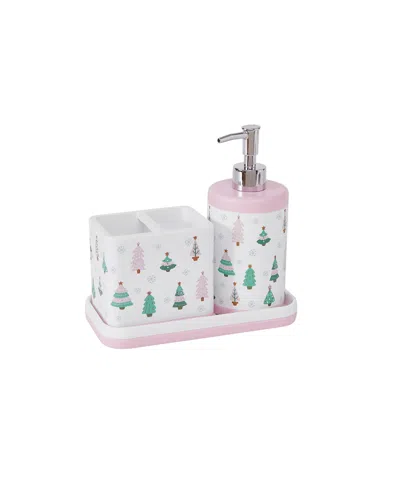 Avanti Sugar Spruce 3-piece Decorative Resin Bath Accessory Set In Pink