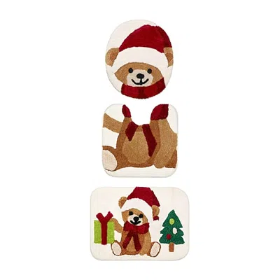 Avanti Teddy Bear 3-pc. Bath Rug Set In Brown