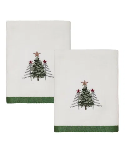Avanti Trees Cotton 2-pc. Hand Towel Set, 28" X 16" In White