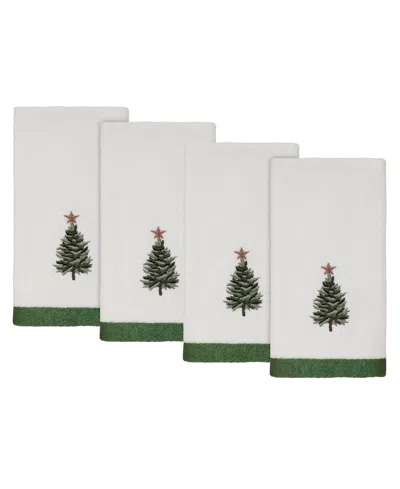 Avanti Trees Cotton 4-pc. Fingertip Towel Set, 18" X 11" In Green