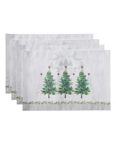 Avanti Trees Polyester 18" X 18'', Set Of 4 In Green