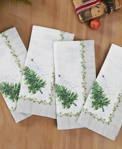 Avanti Trees Polyester 18" X 18'', Set Of 4 In Green