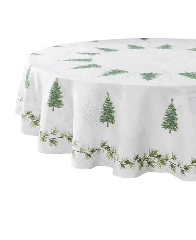 Avanti Trees Polyester Tablecloth, 70" Round In Green