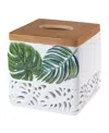 Avanti Viva Palm Tissue Box Cover Bedding In Green