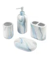 Avanti Waves Ceramic 4-pc. Bath Accessory Set In Blue