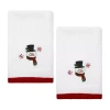 Avanti Winter Snowman 2-pc. Fingertip Towel In White