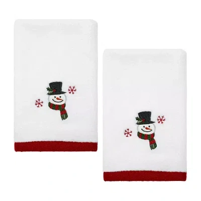 Avanti Winter Snowman 2-pc. Fingertip Towel In White