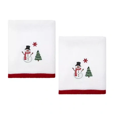 Avanti Winter Snowman 2-pc. Hand Towel In White