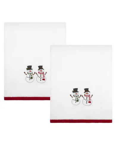 Avanti Winter Snowman Cotton 2-pc. Bath Towel Set, 50" X 27" In White