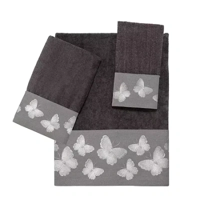 Avanti Yara Granite Embroidered Bath Towel In Gray