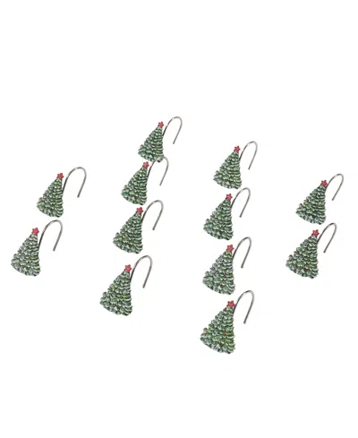 Avanti Yuletide 12-piece Resin Shower Curtain Hooks In Green