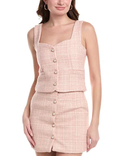 Avantlook Cropped Waistcoat Top In Pink
