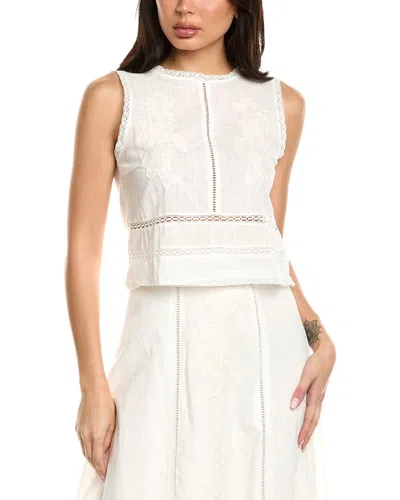 Avantlook Embroidered Top In White