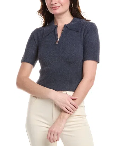 AVANTLOOK FUZZY EYELASH 1/4-ZIP POLO SWEATER
