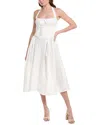 Avantlook Halter Poplin Midi Dress In White