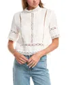 Avantlook Lace Trim Top In White