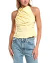 Avantlook Pleated Tie Back Top In Yellow