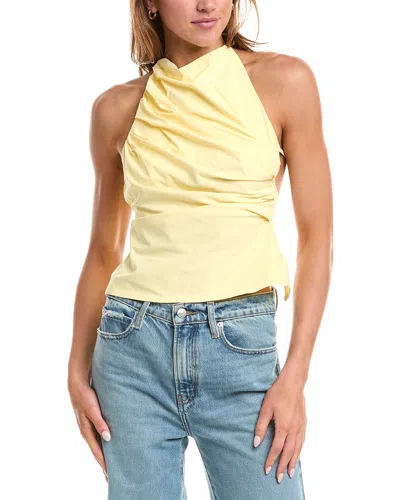 Avantlook Pleated Tie Back Top In Yellow