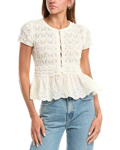 Avantlook Pointelle Top In White