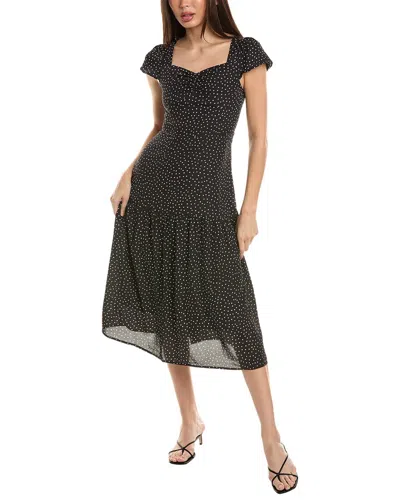 Avantlook Polka Dot Midi Dress In Black